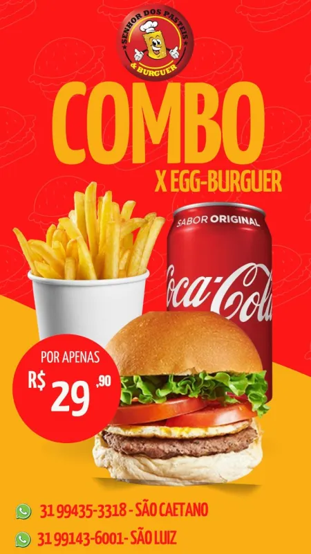 COMBO XEGG BURGUER C/ REFRI LATA