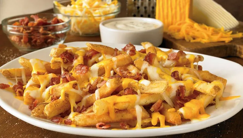 FRITAS COM QUEIJO E BACON